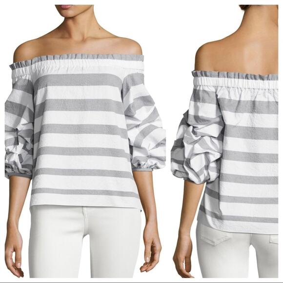 ALEXIS Juneau Wide-Stripe Off-the-Shoulder Top XS - Picture 5 of 11